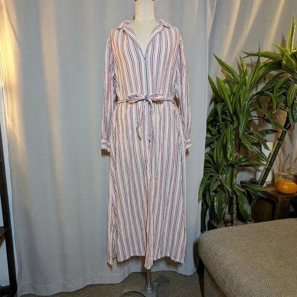 XiRENA Striped Midi Dress - Pink and Blue - Picture 2 of 8